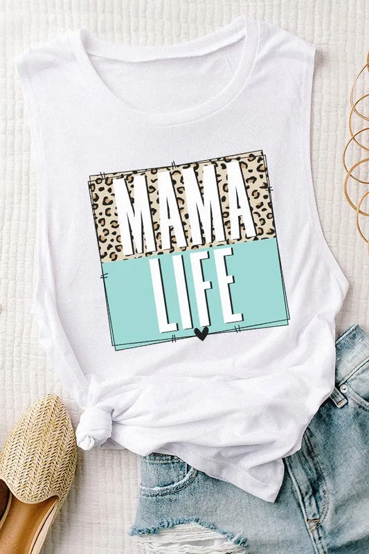 Mama Life Block Muscle Tank Top