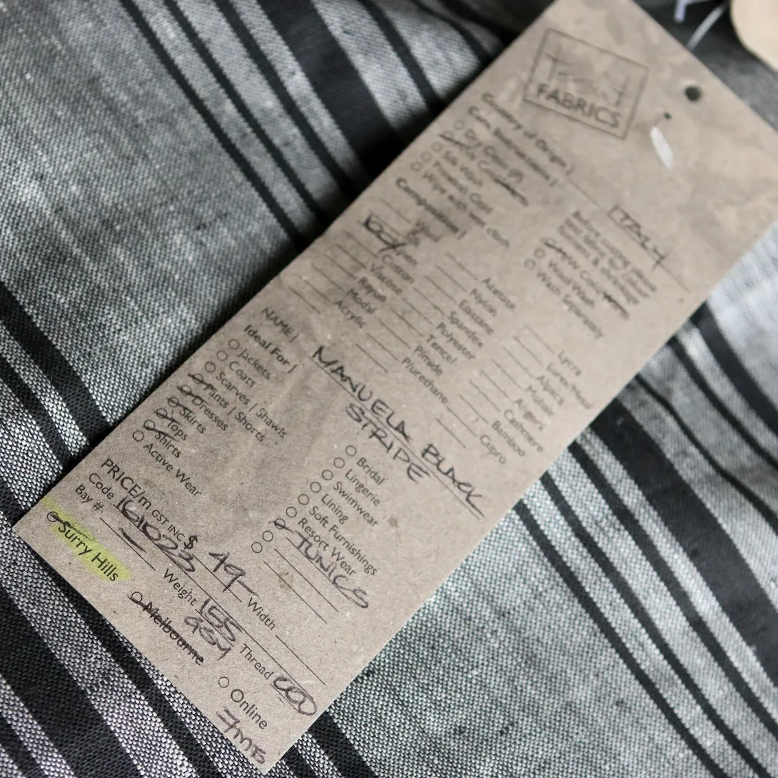 Manuela Black Stripe Linen