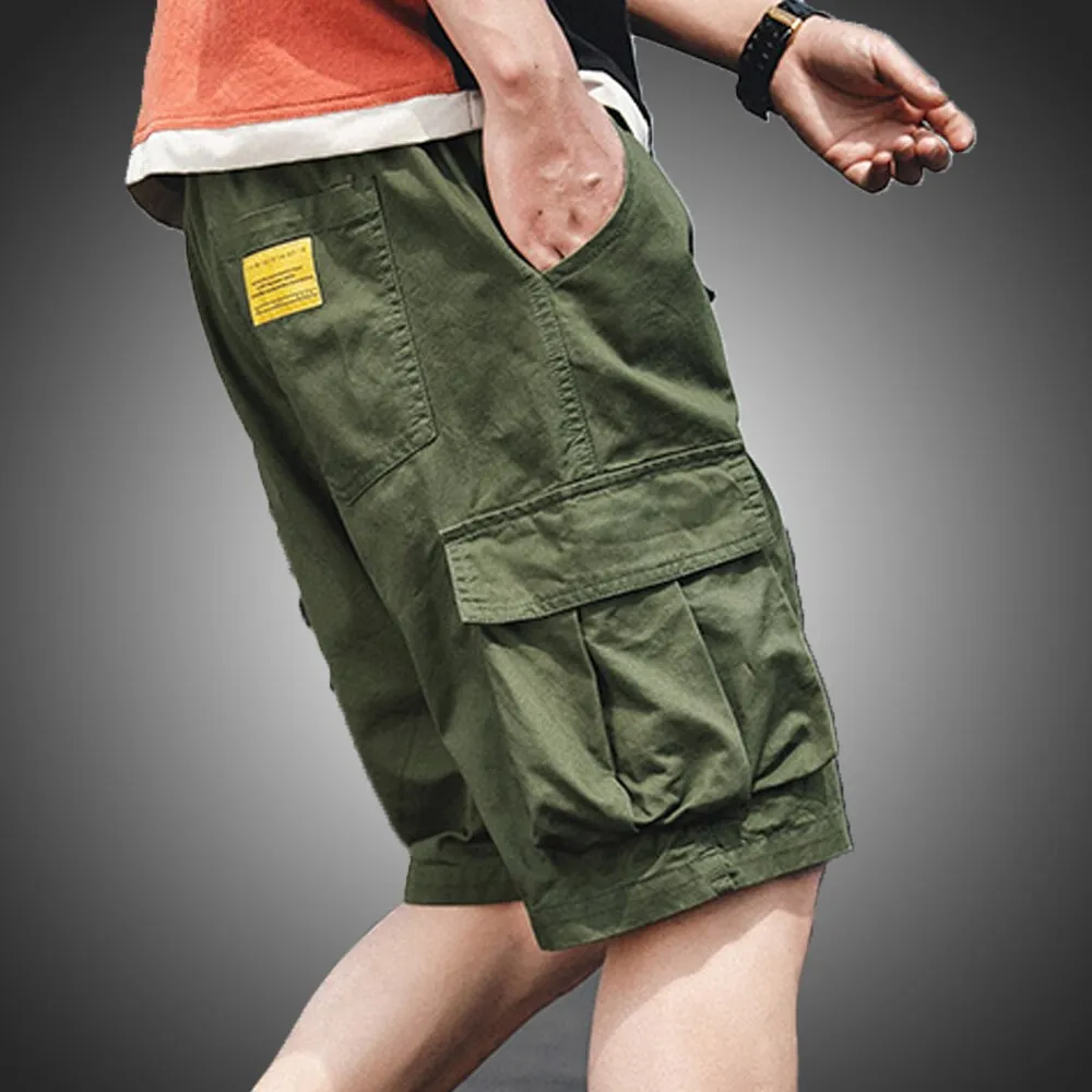 Men Summer Shorts Big Pockets Cargo Shorts High Street Fashion Army Green Military Tactical Shorts Men Loose