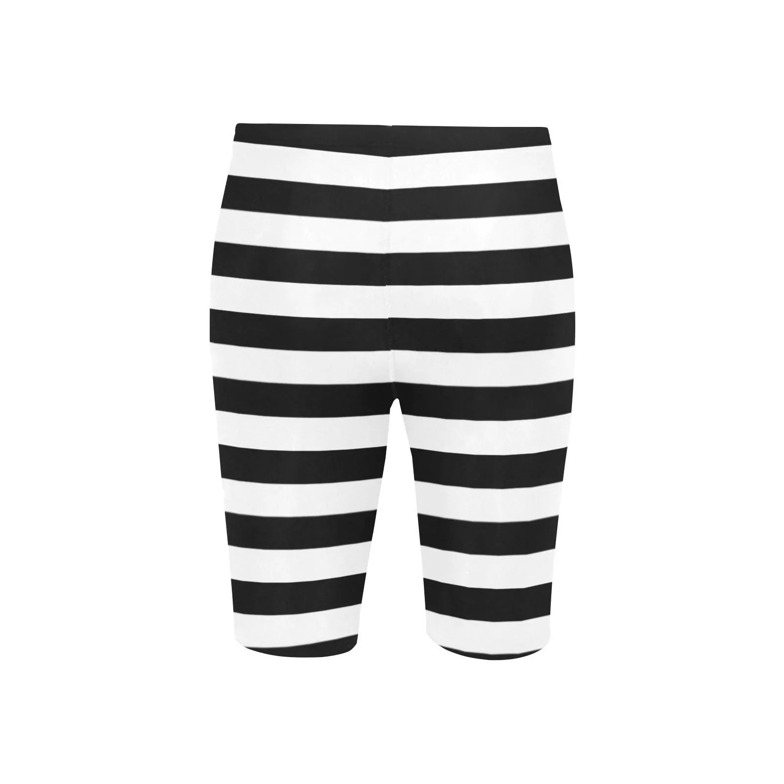 Men's Knee Length Black Stripe Swim Shorts