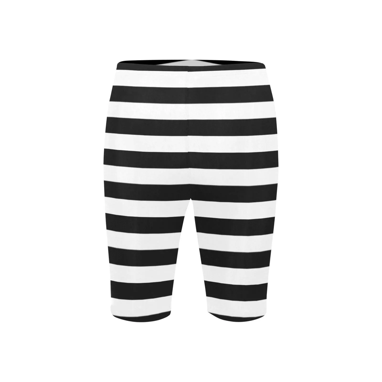 Men's Knee Length Black Stripe Swim Shorts