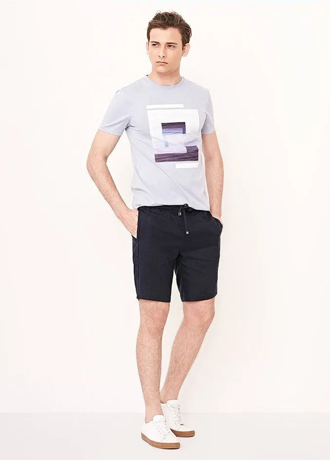 Men's Summer Linen Breathable Elastic Waist Shorts