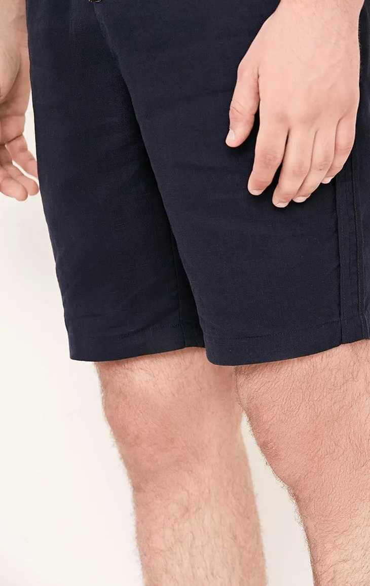Men's Summer Linen Breathable Elastic Waist Shorts
