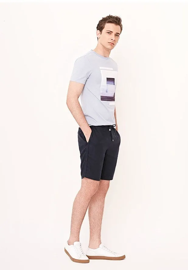 Men's Summer Linen Breathable Elastic Waist Shorts