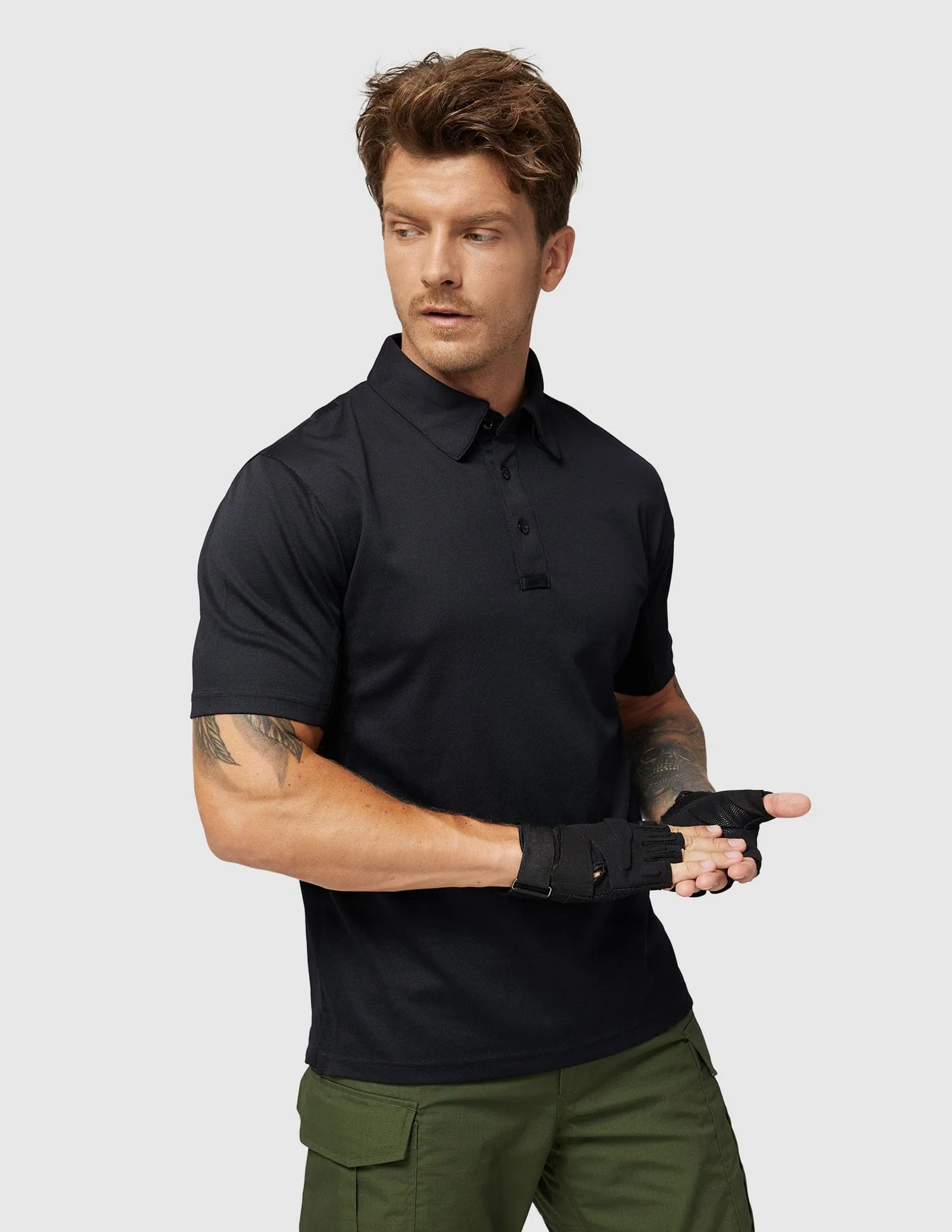 Men's Tactical Polo Shirts Outdoor Performance Collared Shirt