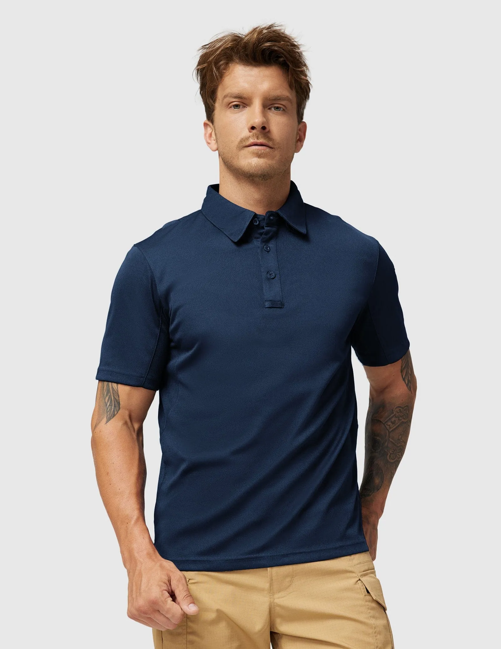 Men's Tactical Polo Shirts Outdoor Performance Collared Shirt