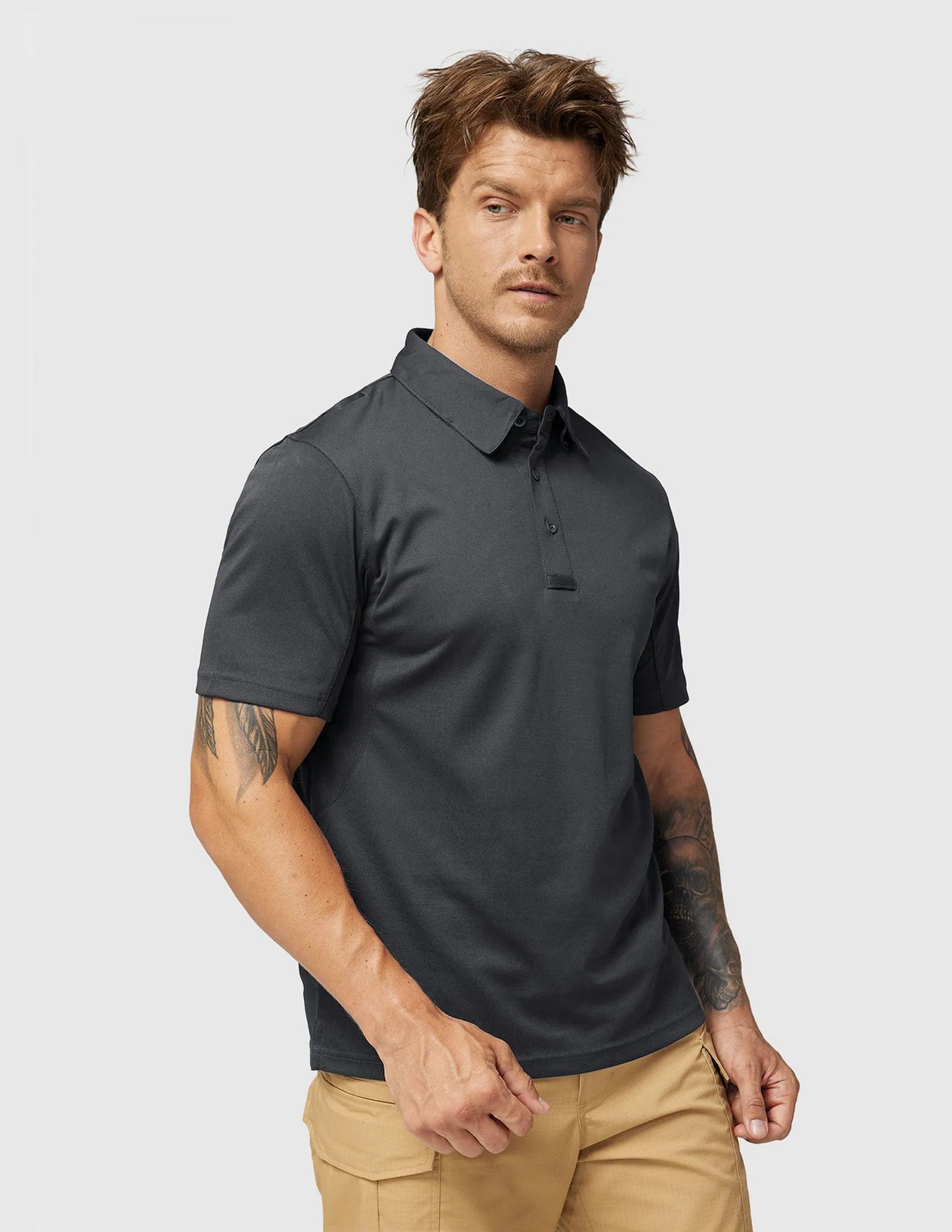 Men's Tactical Polo Shirts Outdoor Performance Collared Shirt