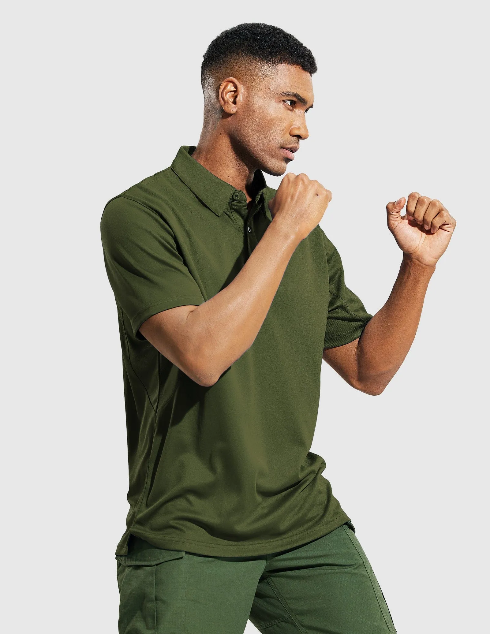 Men's Tactical Polo Shirts Outdoor Performance Collared Shirt