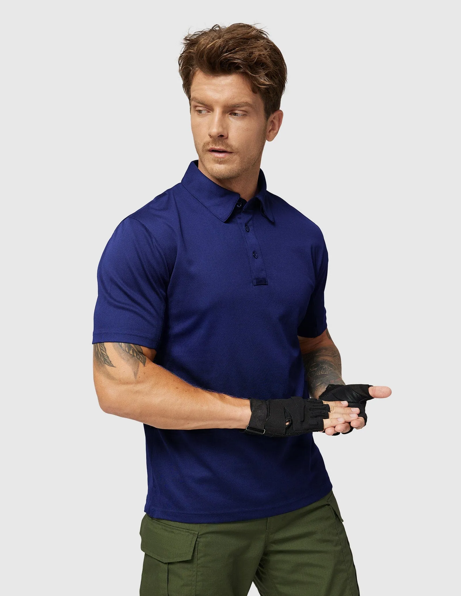Men's Tactical Polo Shirts Outdoor Performance Collared Shirt