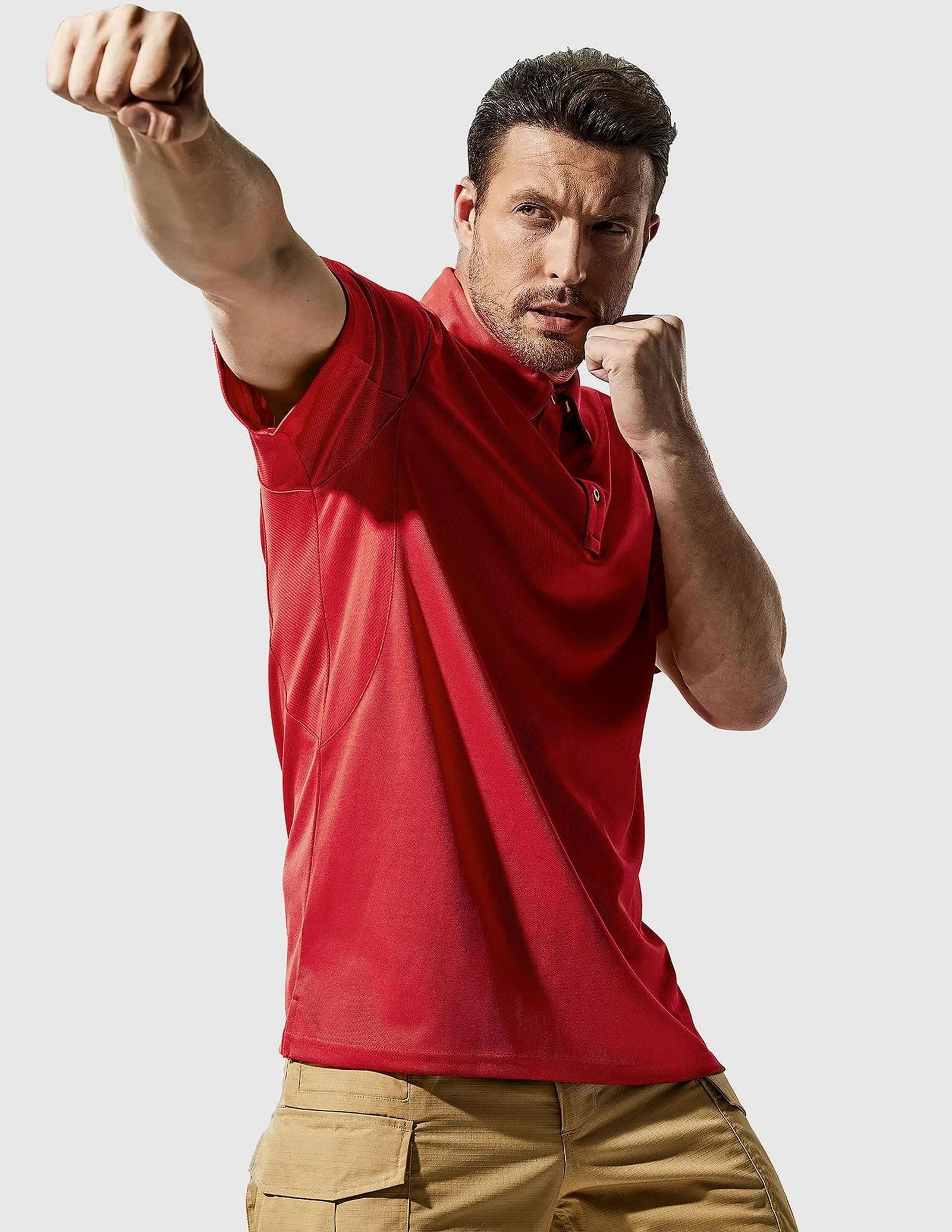 Men's Tactical Polo Shirts Outdoor Performance Collared Shirt