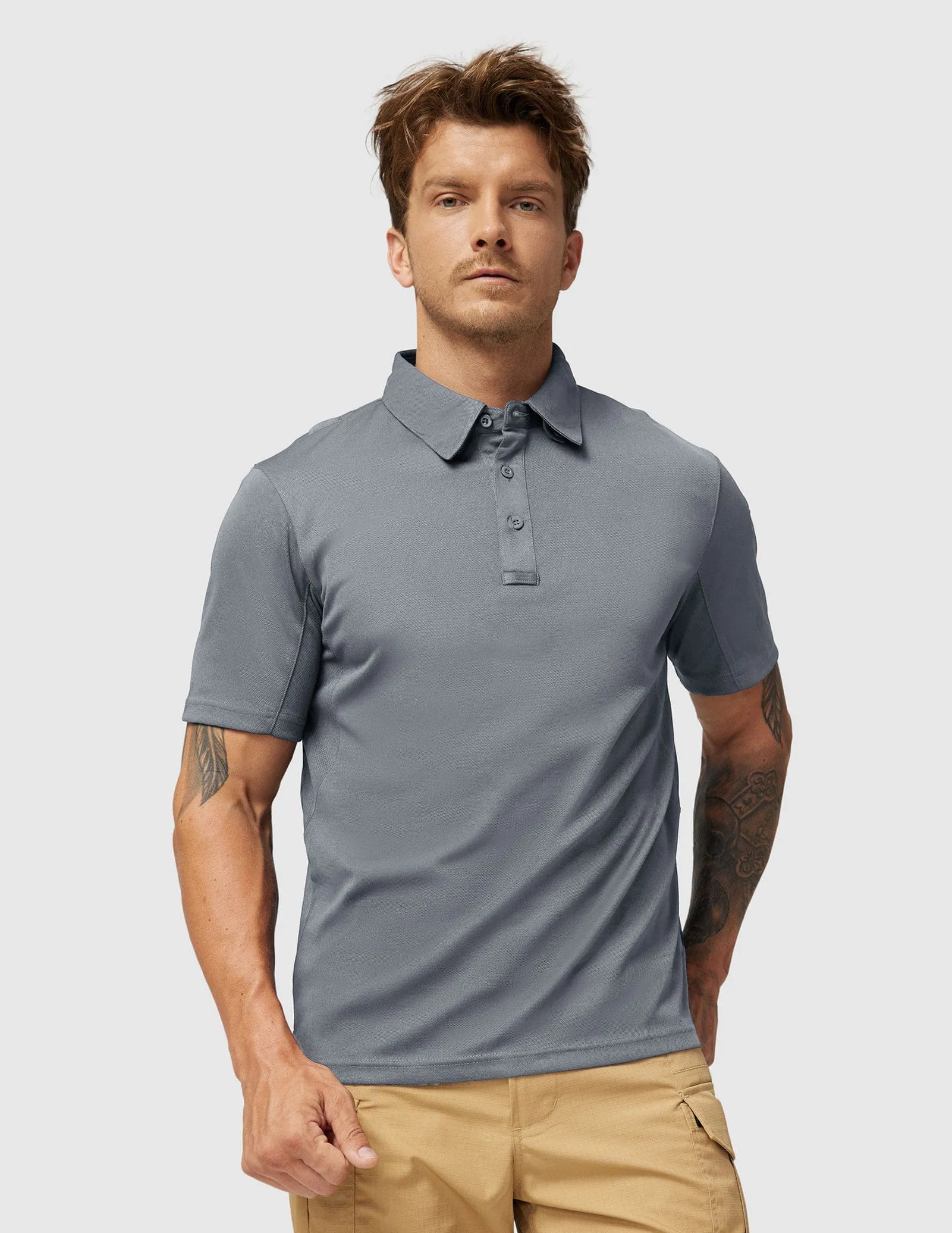 Men's Tactical Polo Shirts Outdoor Performance Collared Shirt