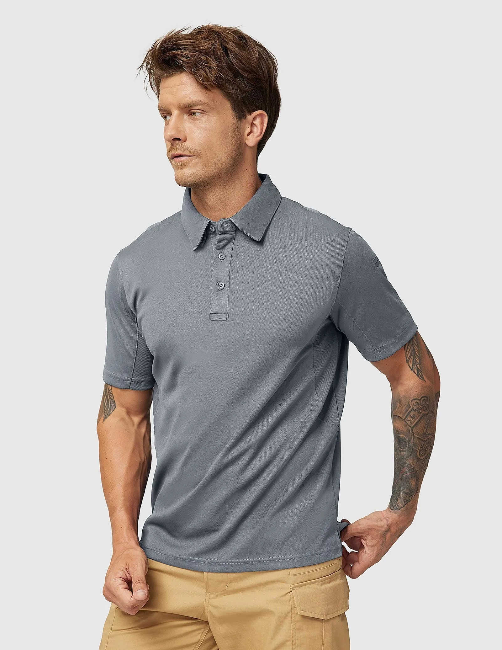 Men's Tactical Polo Shirts Outdoor Performance Collared Shirt