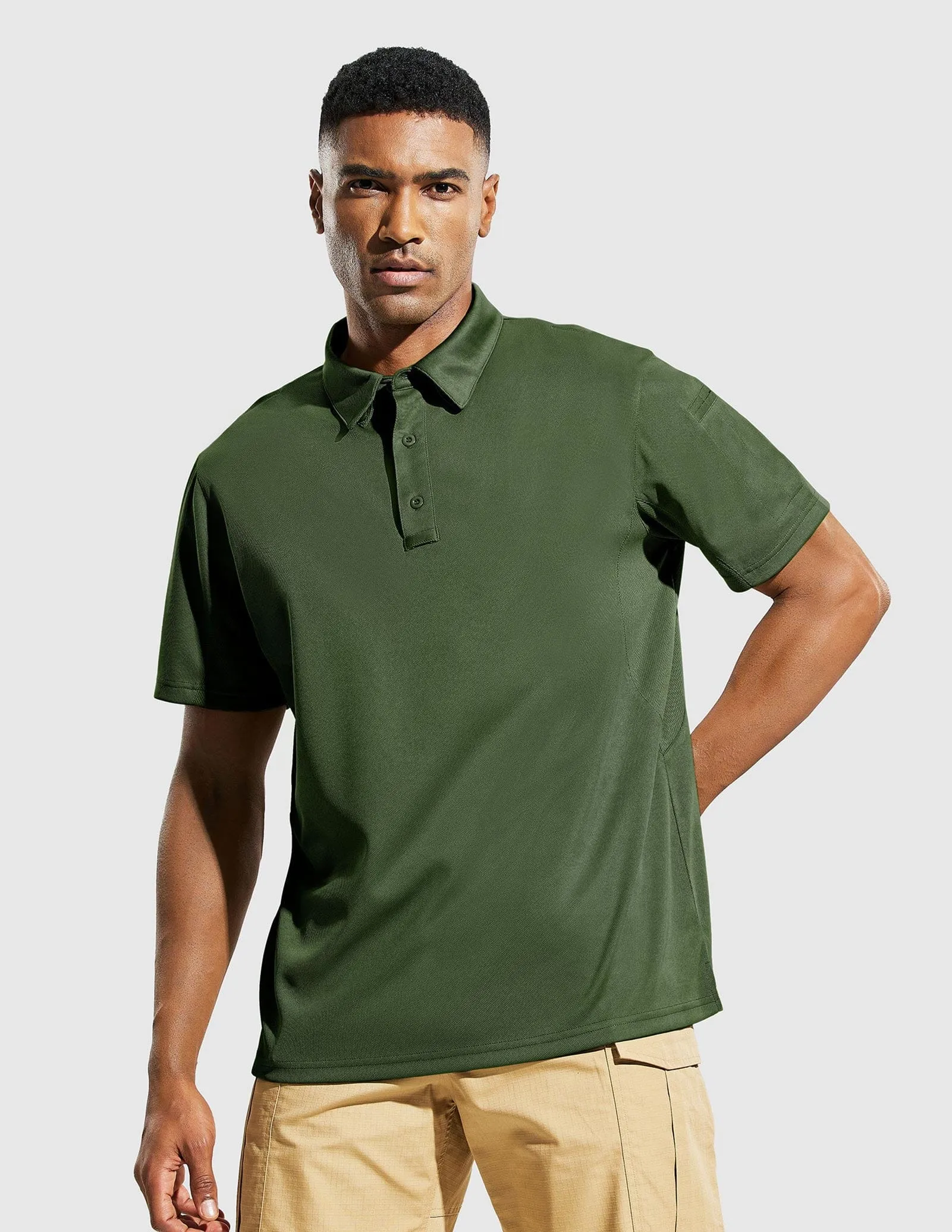 Men's Tactical Polo Shirts Outdoor Performance Collared Shirt
