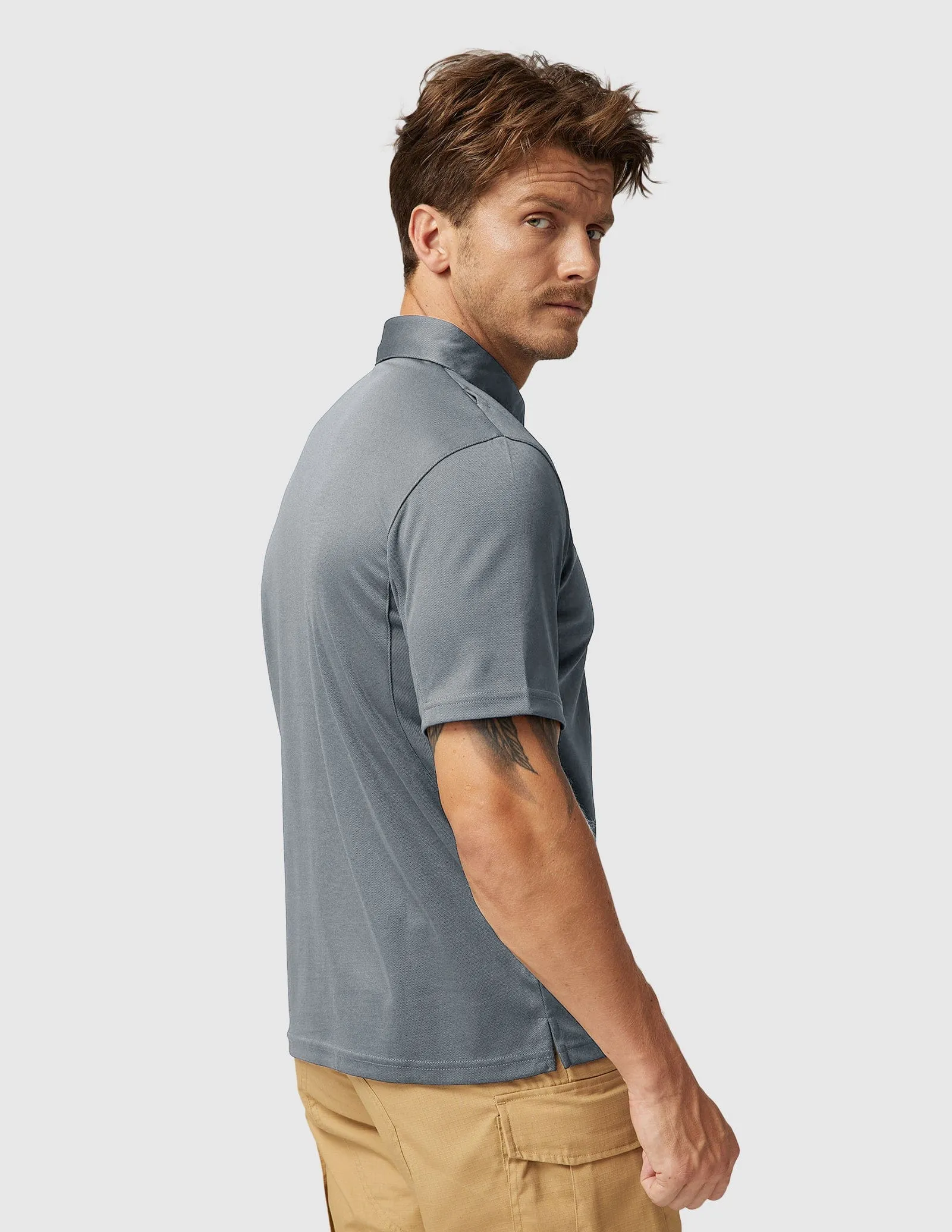 Men's Tactical Polo Shirts Outdoor Performance Collared Shirt