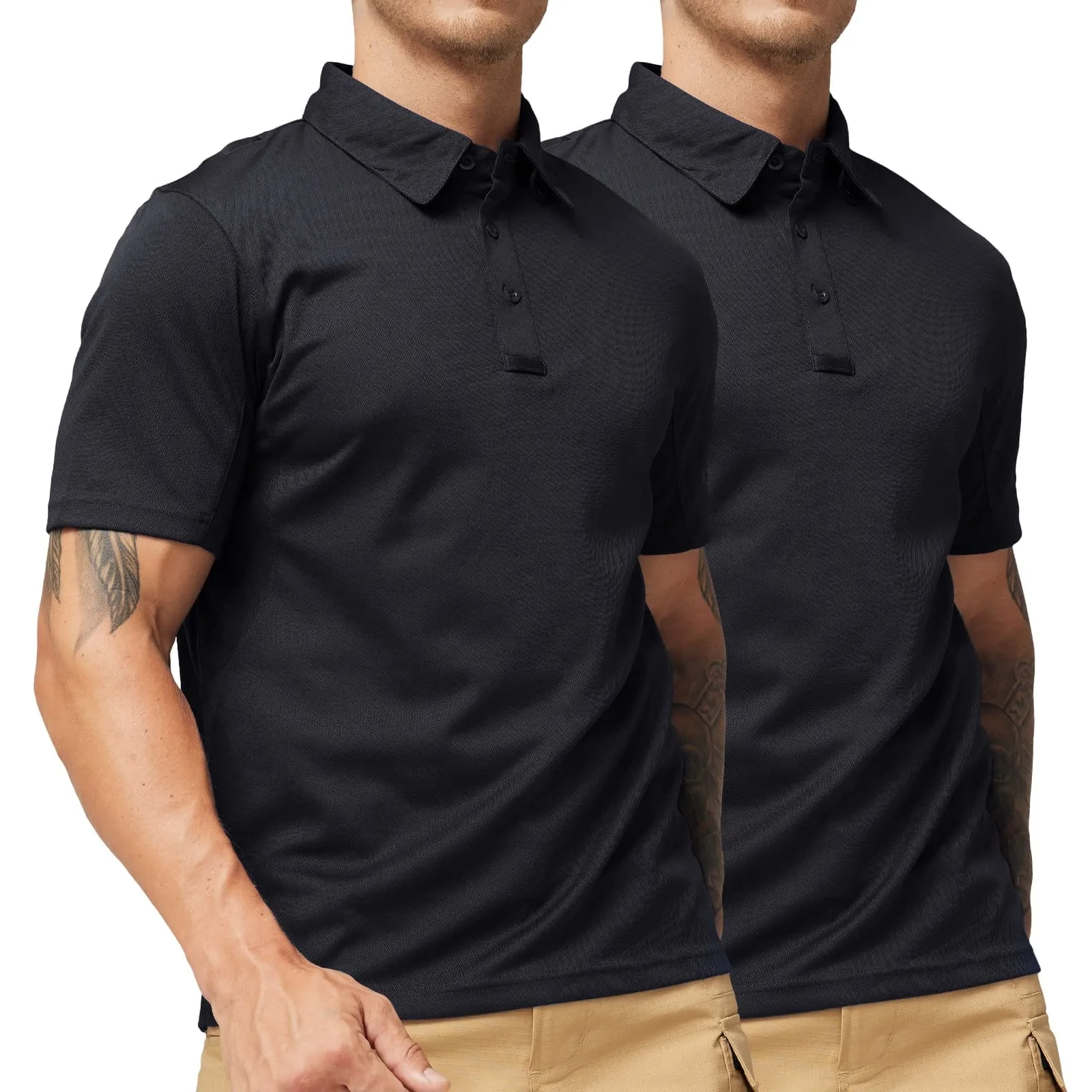 Men's Tactical Polo Shirts Outdoor Performance Collared Shirt