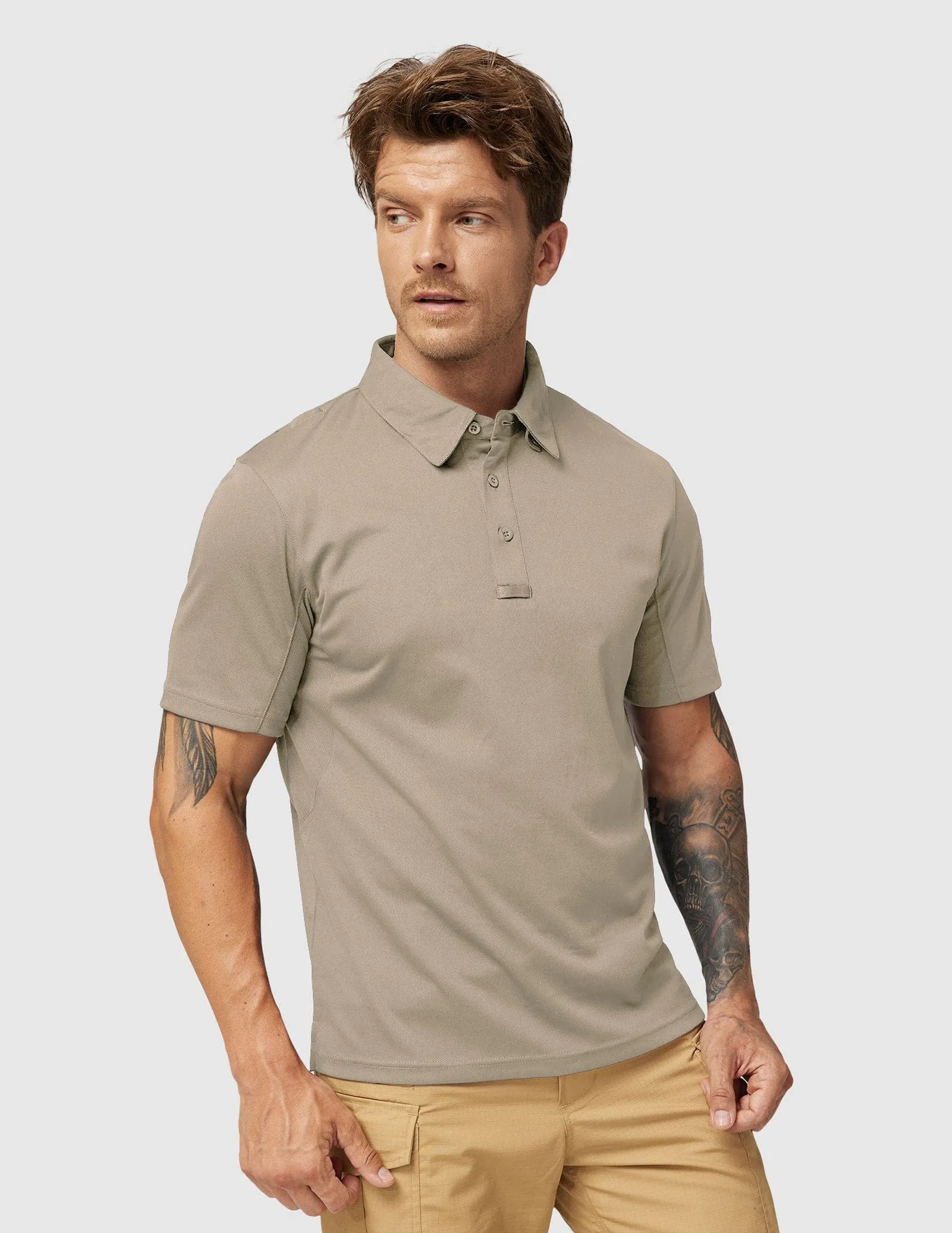 Men's Tactical Polo Shirts Outdoor Performance Collared Shirt