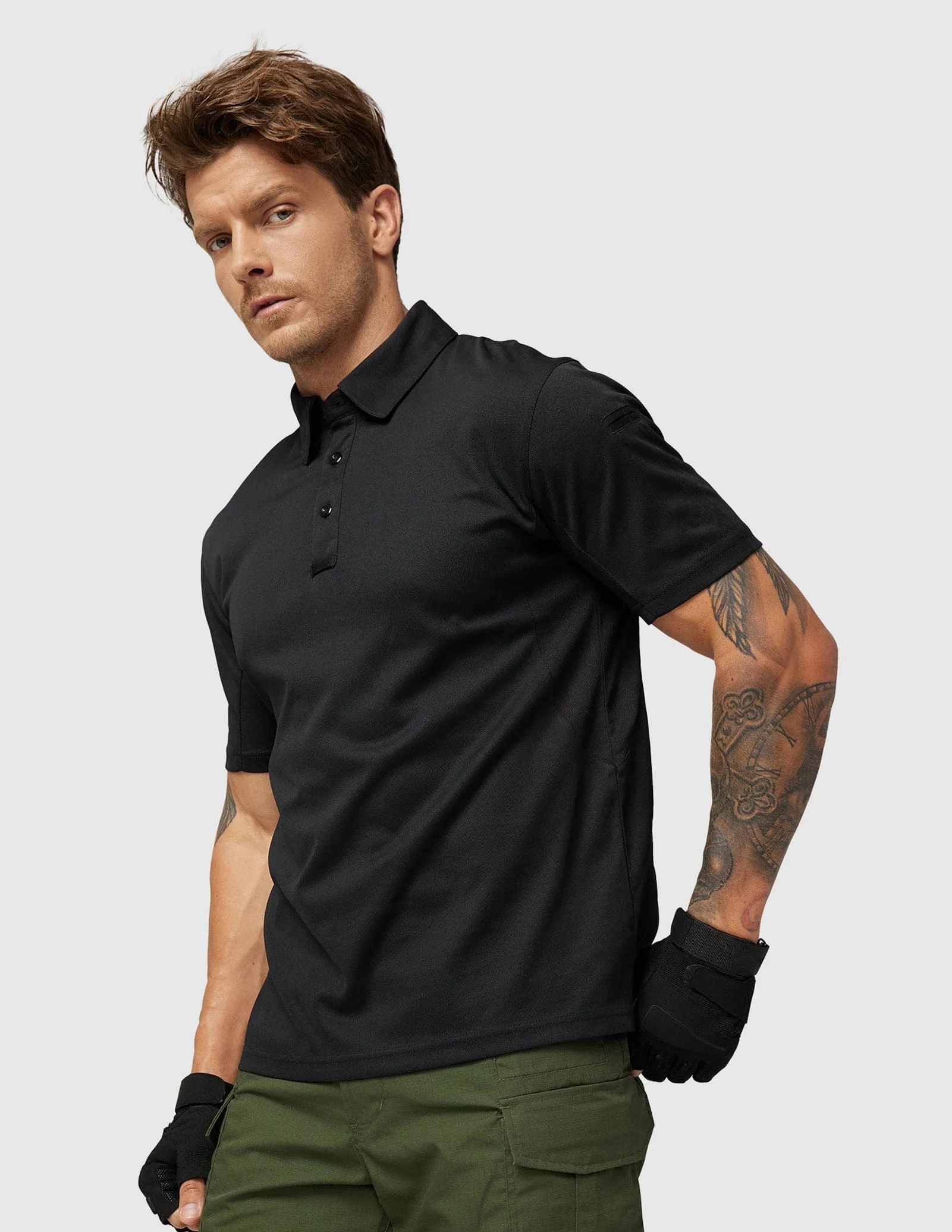 Men's Tactical Polo Shirts Outdoor Performance Collared Shirt