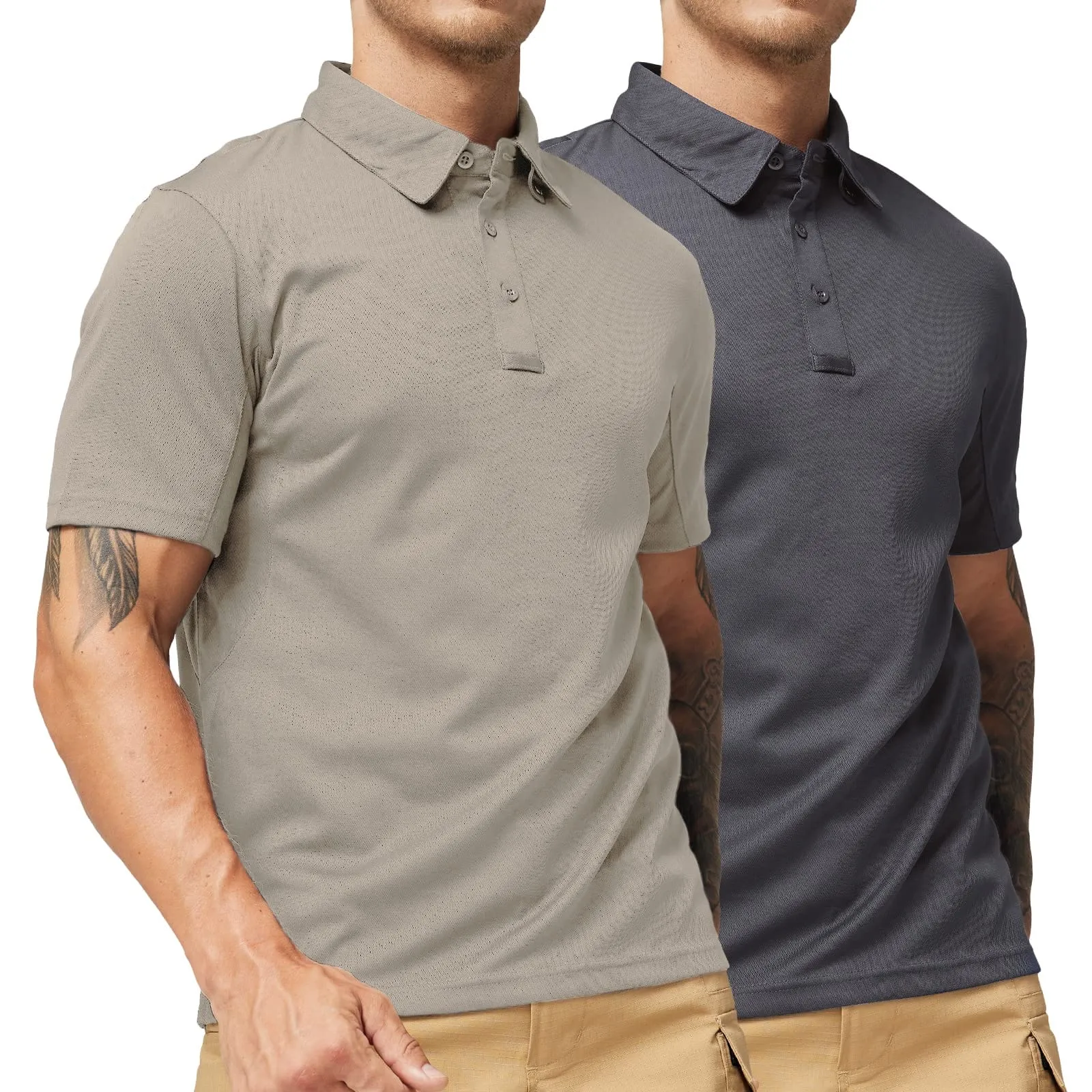 Men's Tactical Polo Shirts Outdoor Performance Collared Shirt