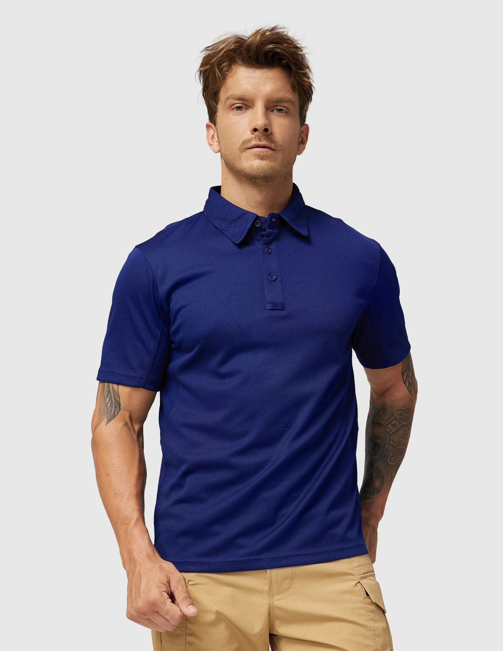 Men's Tactical Polo Shirts Outdoor Performance Collared Shirt