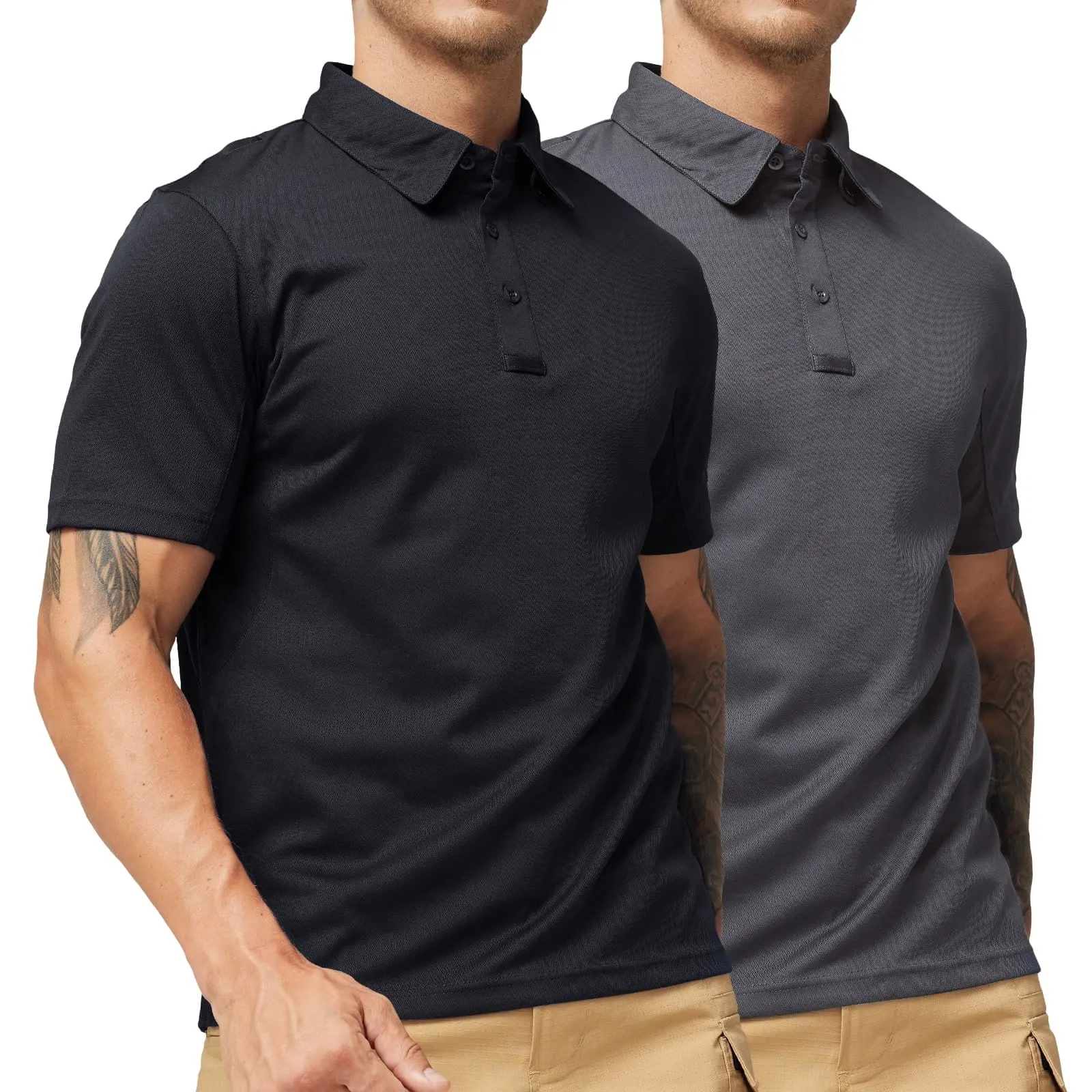 Men's Tactical Polo Shirts Outdoor Performance Collared Shirt