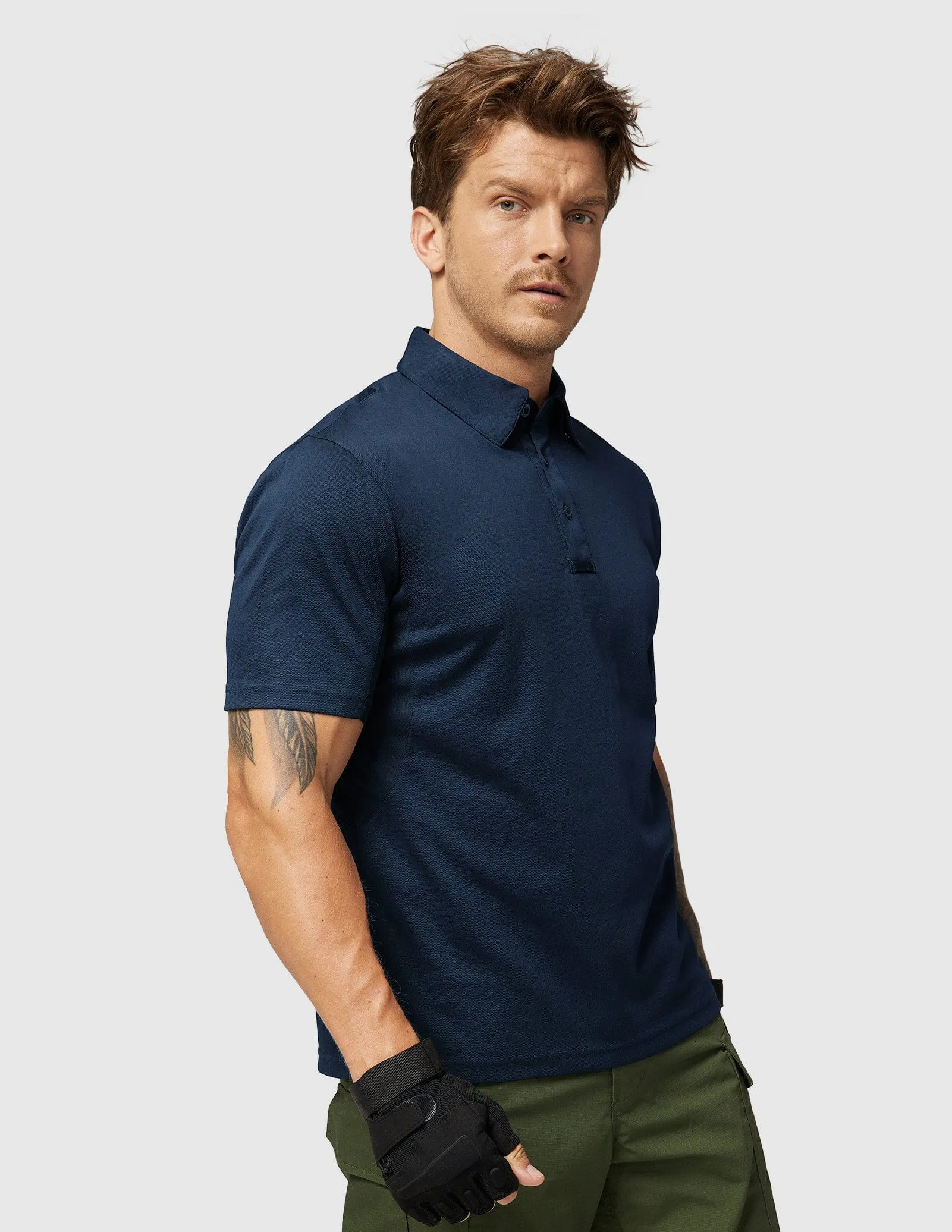 Men's Tactical Polo Shirts Outdoor Performance Collared Shirt