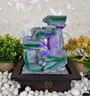 MERUPAM Stone Tabletop Waterfall Fountain Meditation Relaxing Indoor Decoration, Zen Fountain for Home, Office, Bedroom Decoration