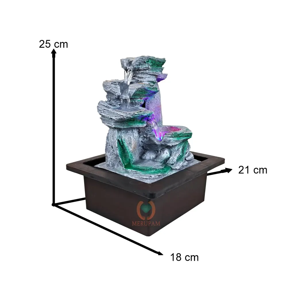 MERUPAM Stone Tabletop Waterfall Fountain Meditation Relaxing Indoor Decoration, Zen Fountain for Home, Office, Bedroom Decoration