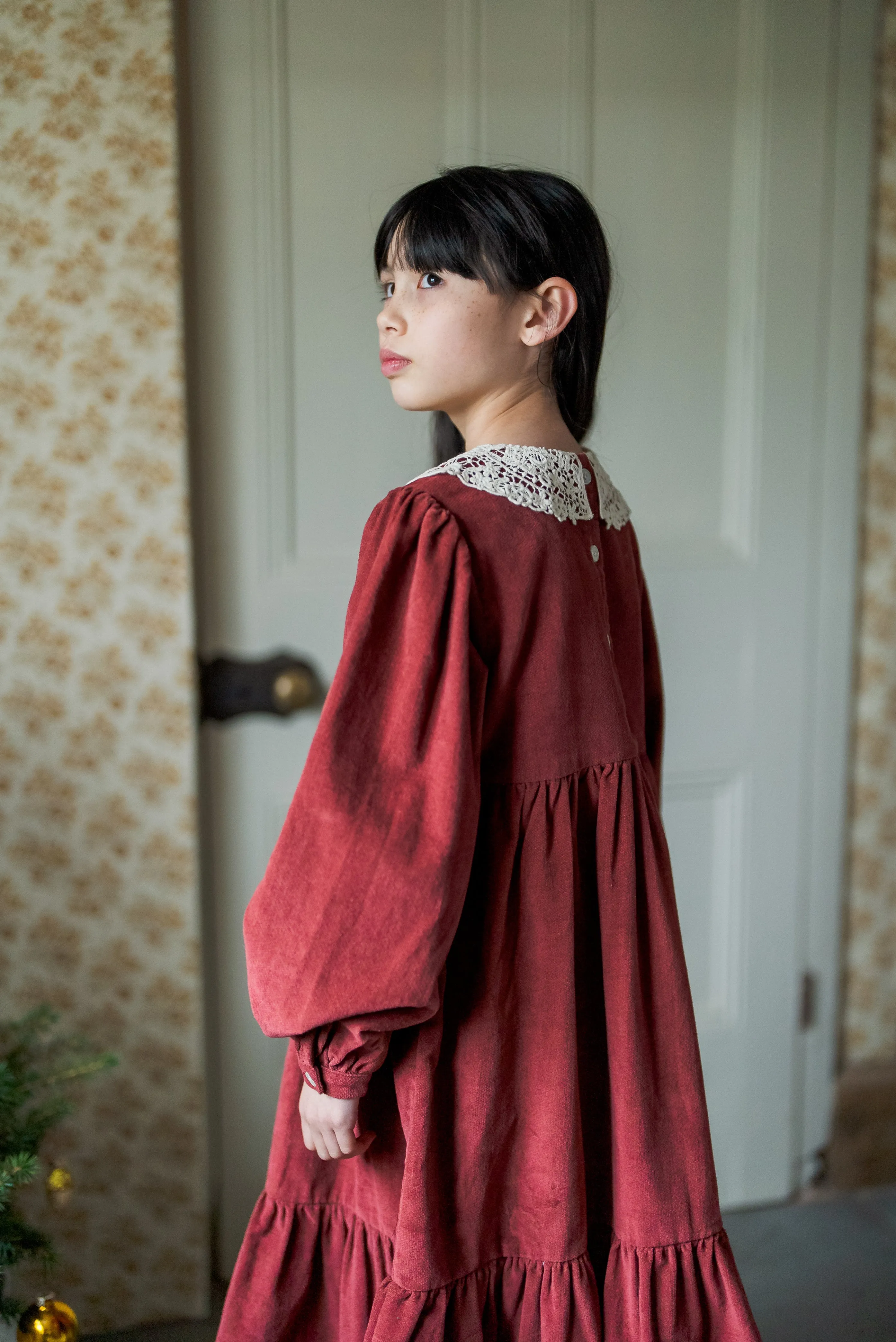 Mila Dress, Apple Butter Velvet