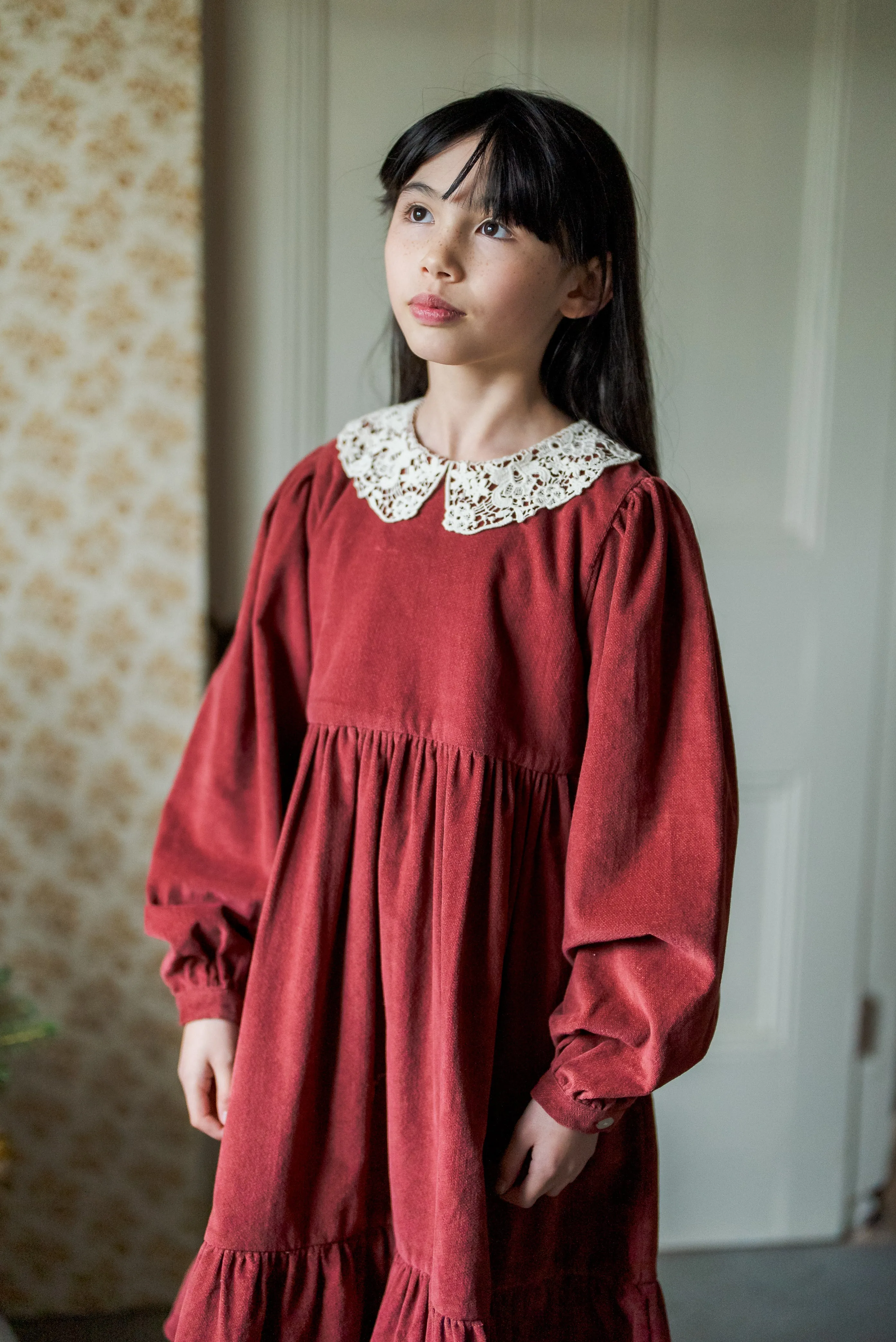 Mila Dress, Apple Butter Velvet
