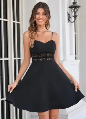 Mini Sleeveless Spaghetti Ansley Sexy Club Dresses Straps Dresses A-line Polyester
