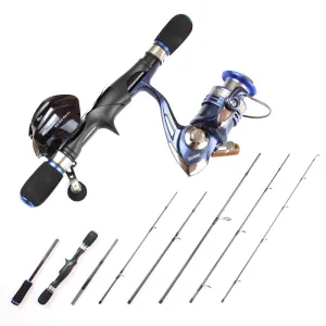 New carbon fishing rods 1.8m casting rod 2.1m fishing spinning rod Multi-purpose portable travel fishing rod cheap vara de pesca
