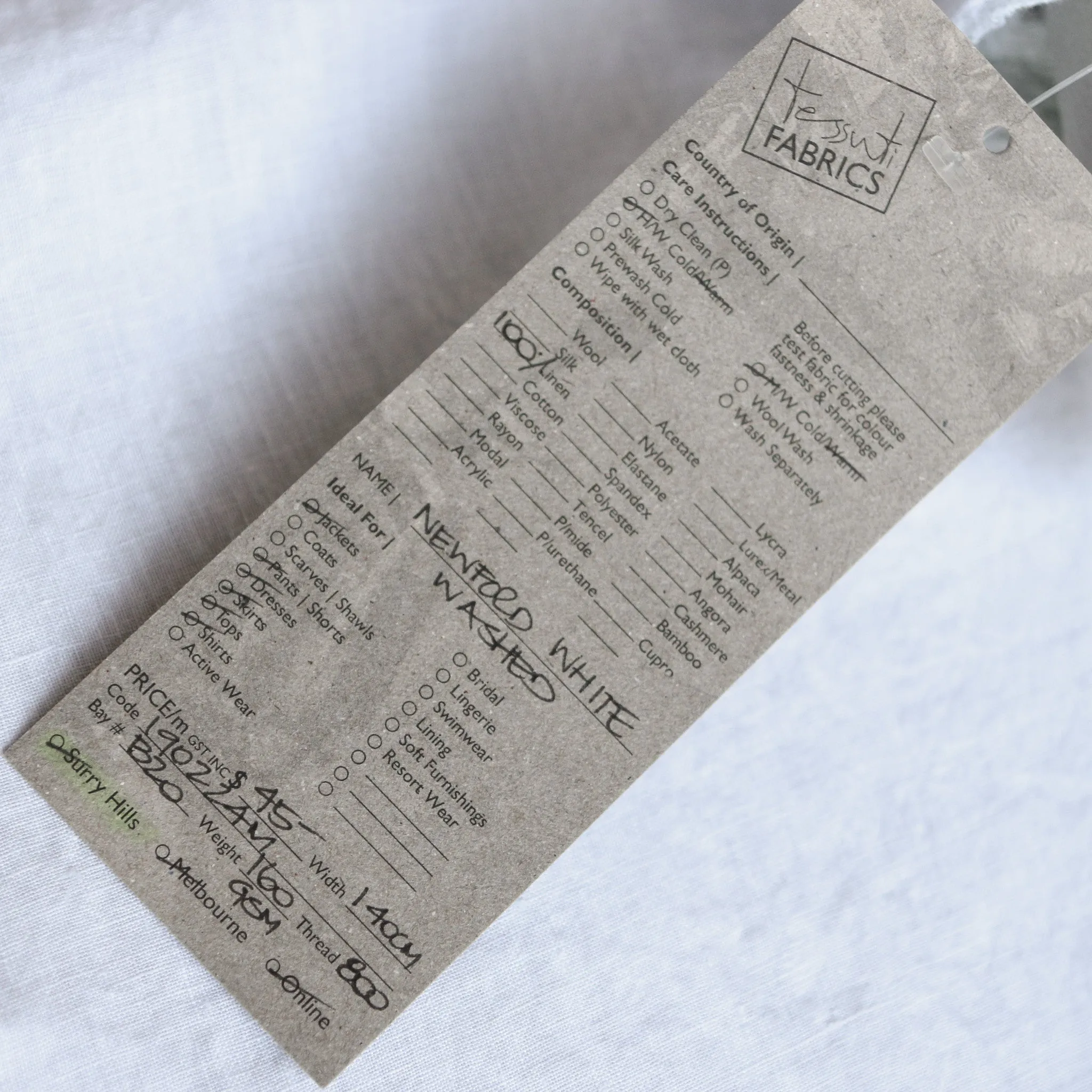 Newford White Washed Linen