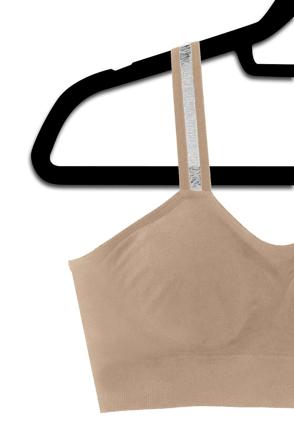 Nude Bra, Sheer Strap PLUS