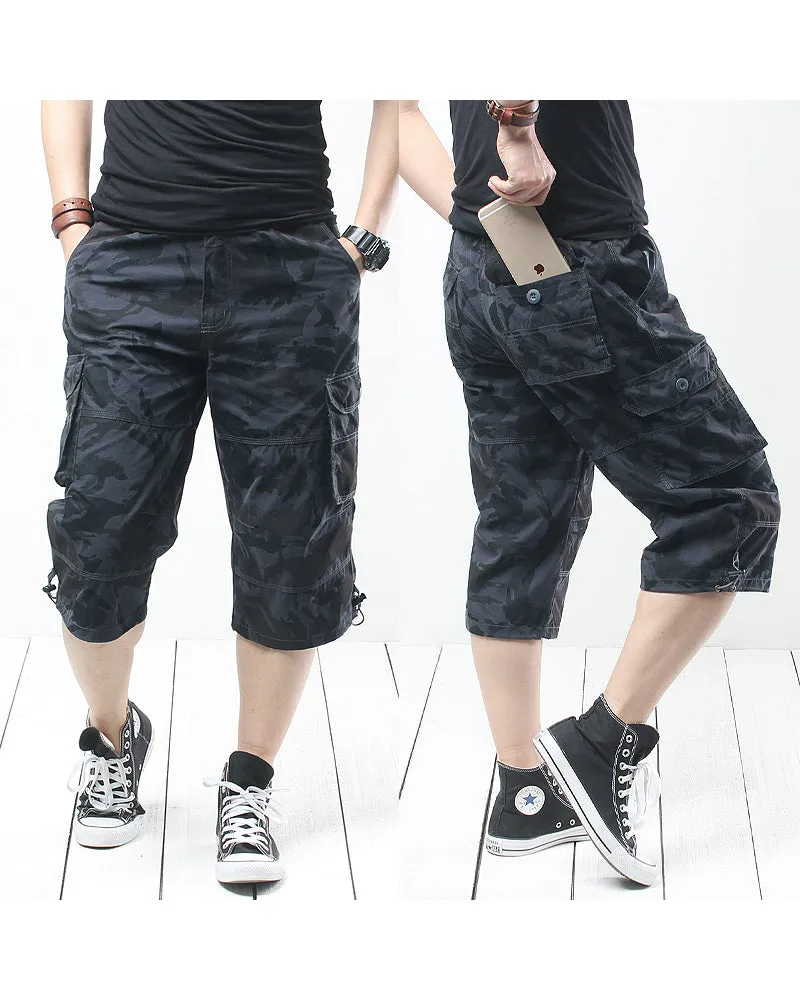 Oversize Long Camo Cargo Shorts