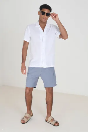 PALE BLUE TASLAN CARGO SHORTS