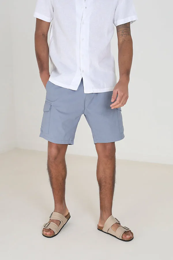 PALE BLUE TASLAN CARGO SHORTS