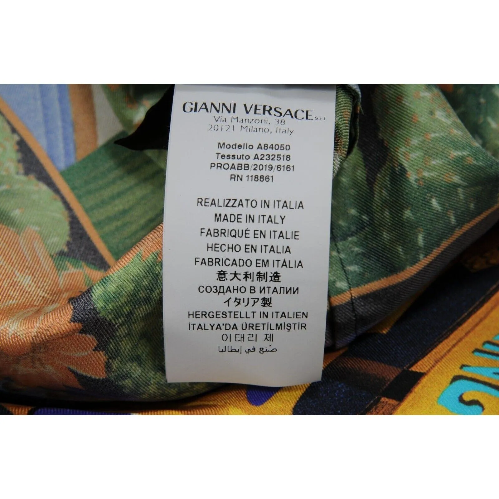 Palm Springs Desert Cactus Button Down Shirt IT 42 Black Gold Silk