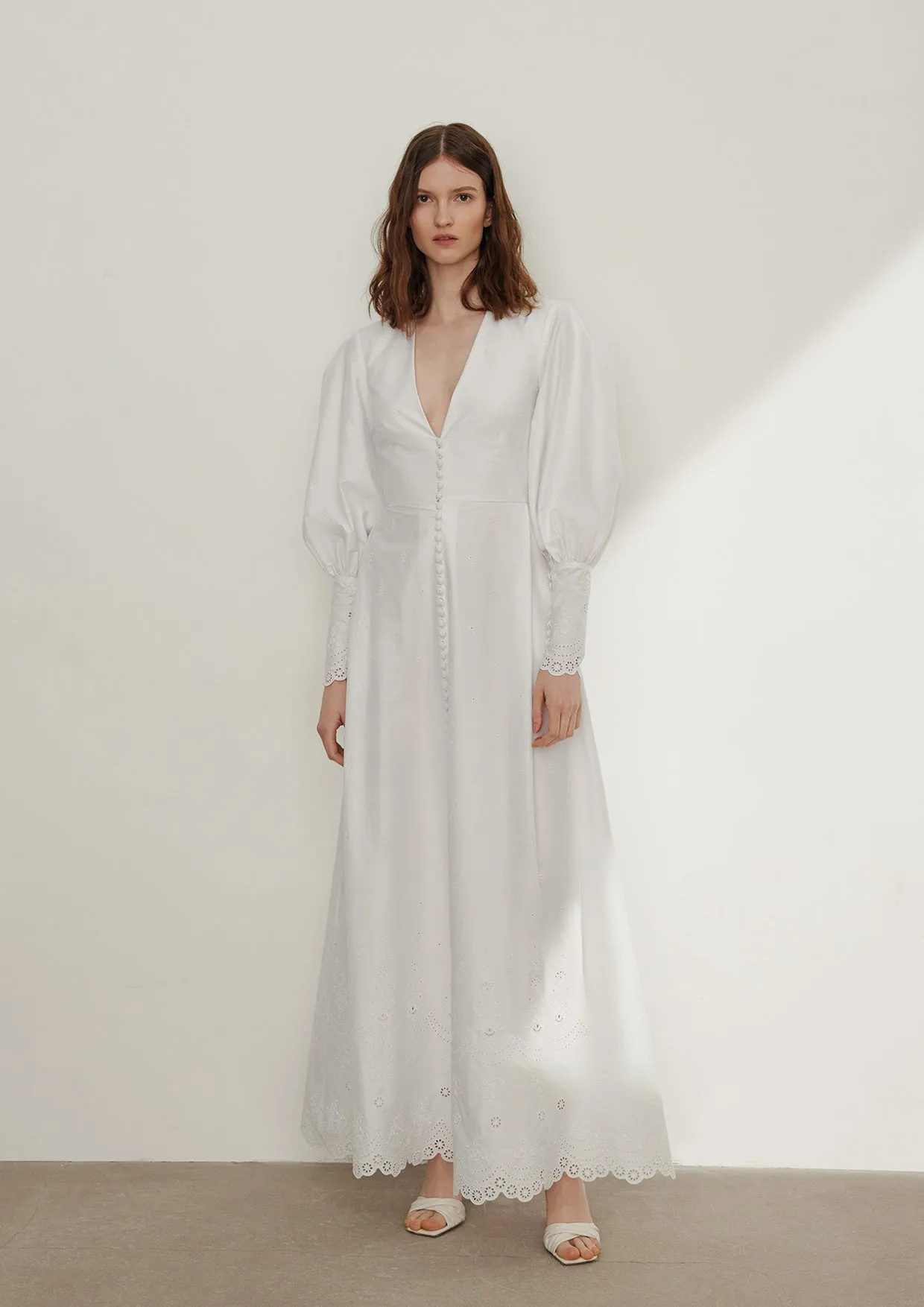 Pimelea Buttoned Cotton Maxi Dress