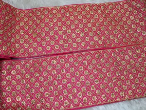 Pink Embellished Stone Work Embroidered Border