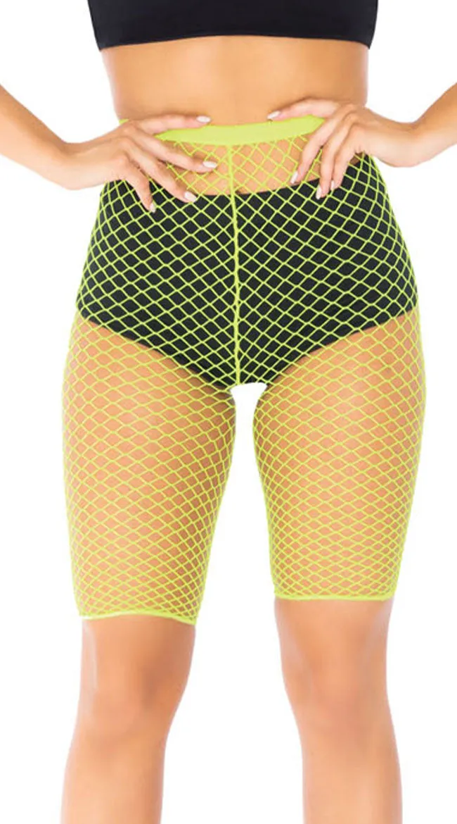 Plus Size Industrial Net Biker Shorts