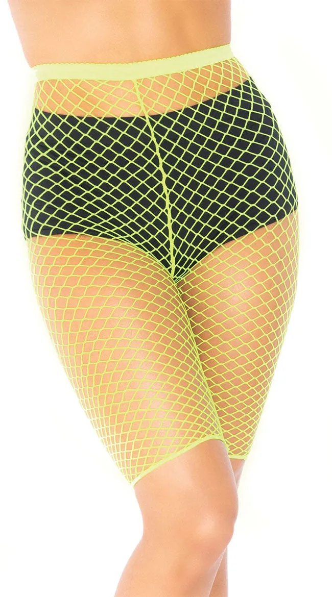 Plus Size Industrial Net Biker Shorts