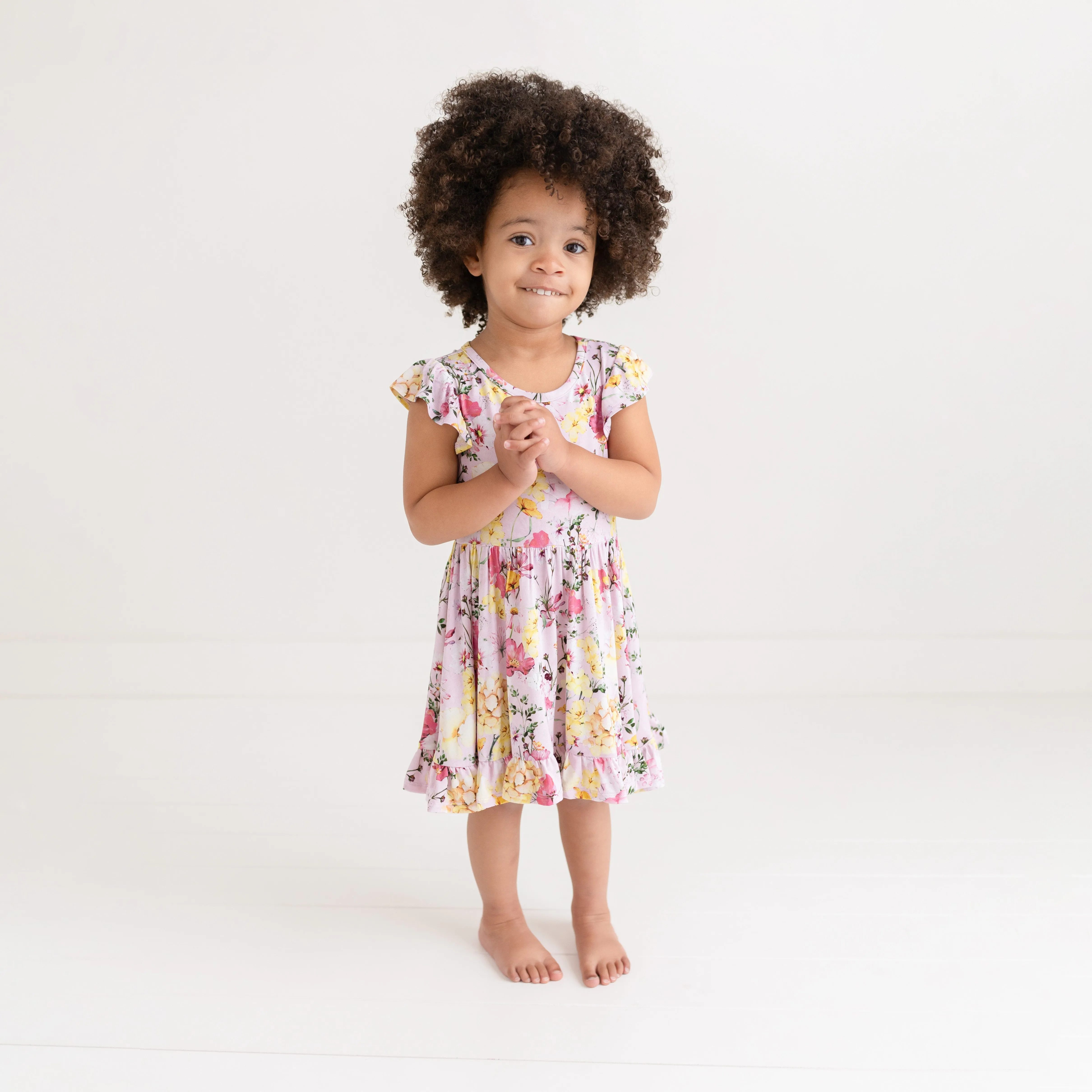 Posh Peanut Cap Sleeve Ruffled Twirl Dress - Gaia