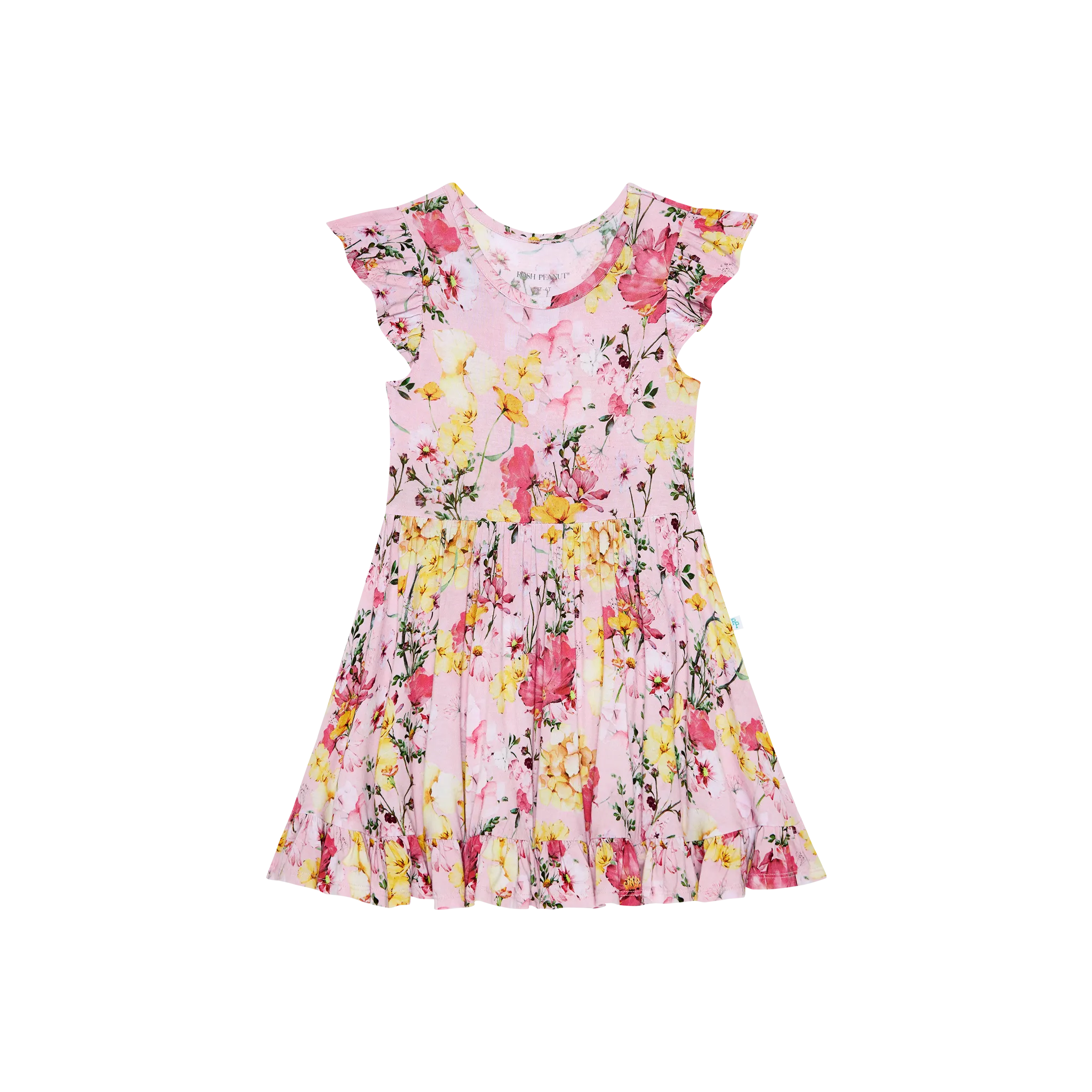 Posh Peanut Cap Sleeve Ruffled Twirl Dress - Gaia