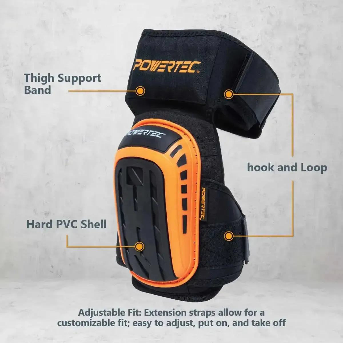 POWERTEC Thick Gel Foam Premium Knee Pads