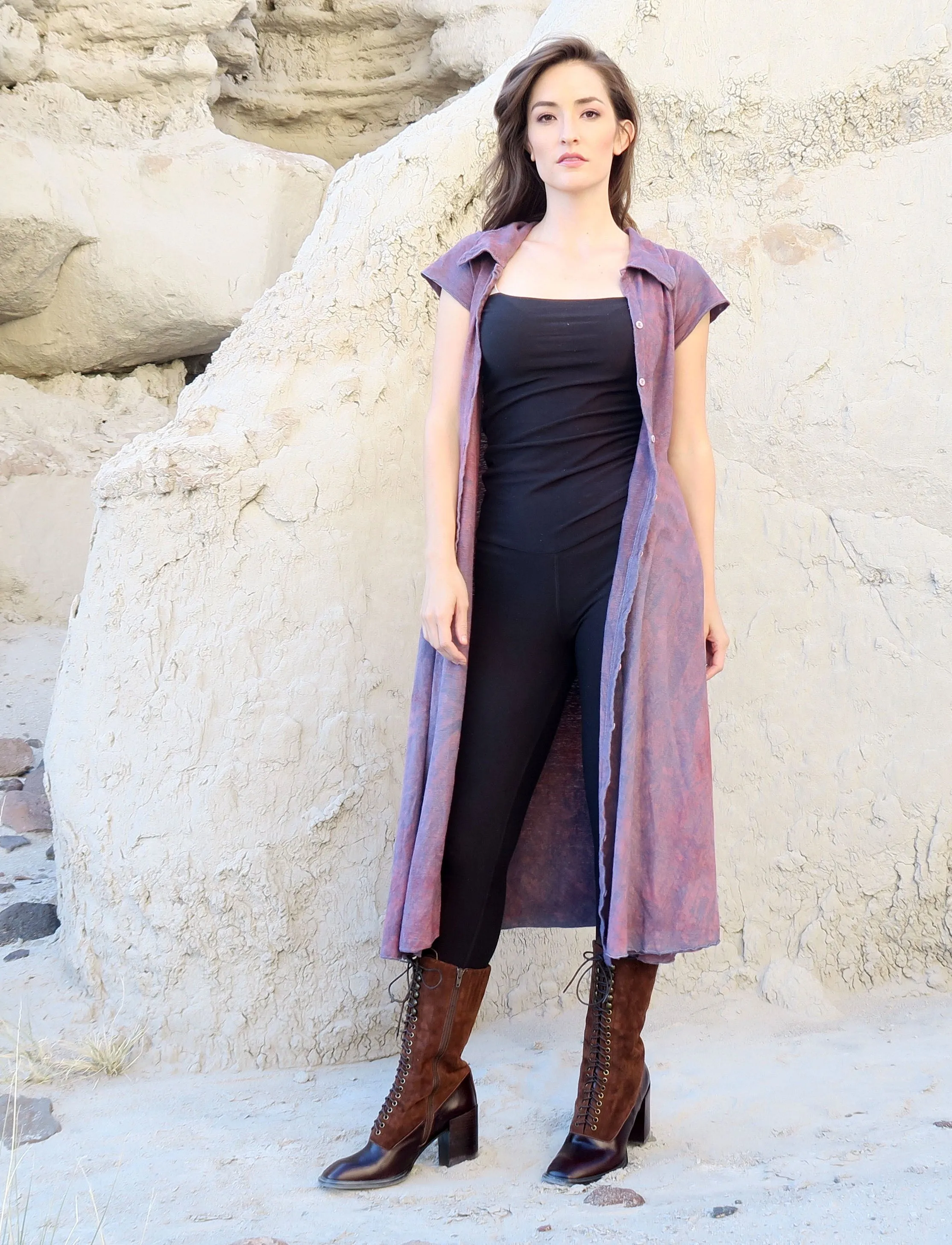 Prairie Button Front Wanderer Below Knee Dress