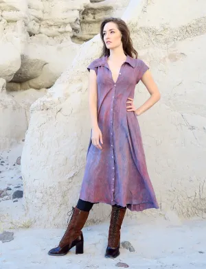 Prairie Button Front Wanderer Below Knee Dress