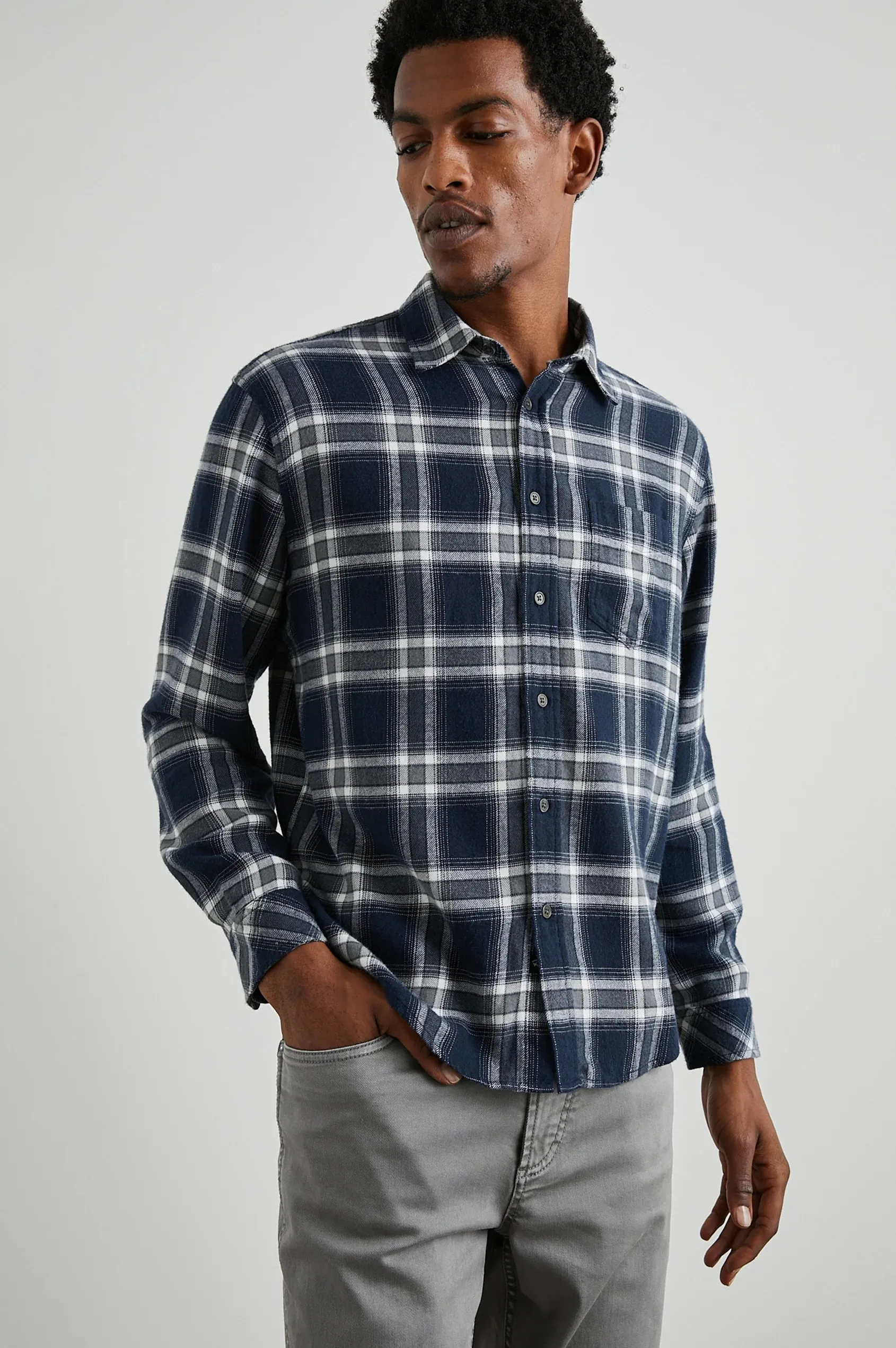 Rails Lennox Navy Button Down