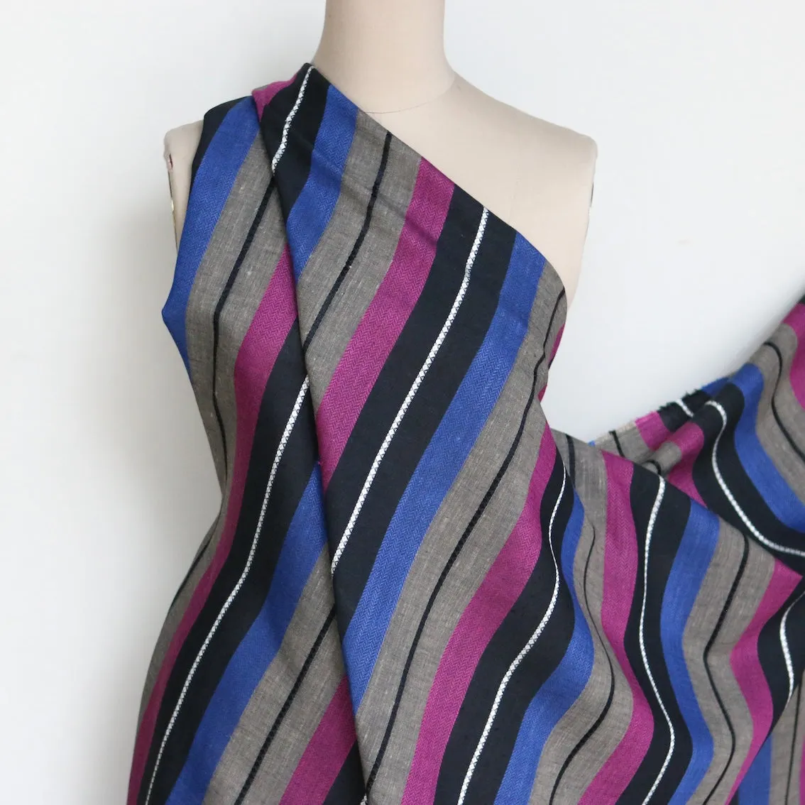 Ravello Stripe on Navy Linen