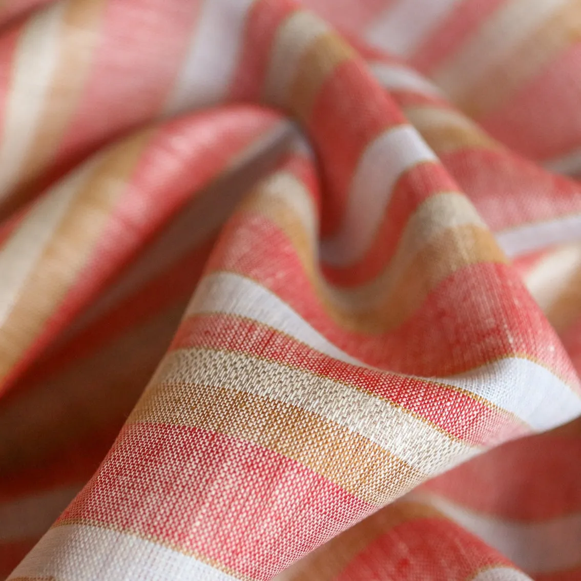 Ravello Stripe on Red Linen