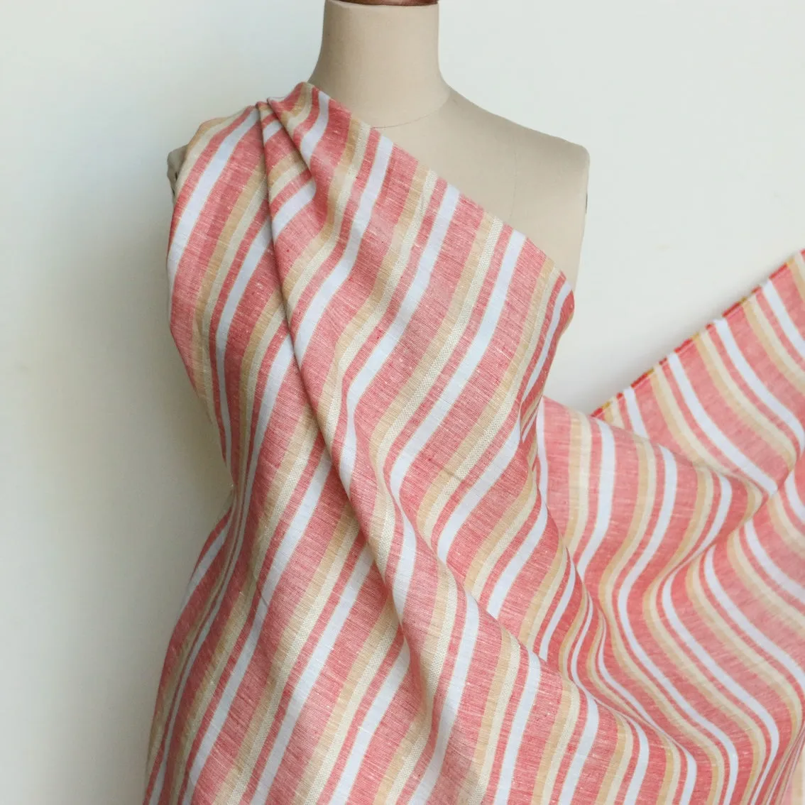Ravello Stripe on Red Linen